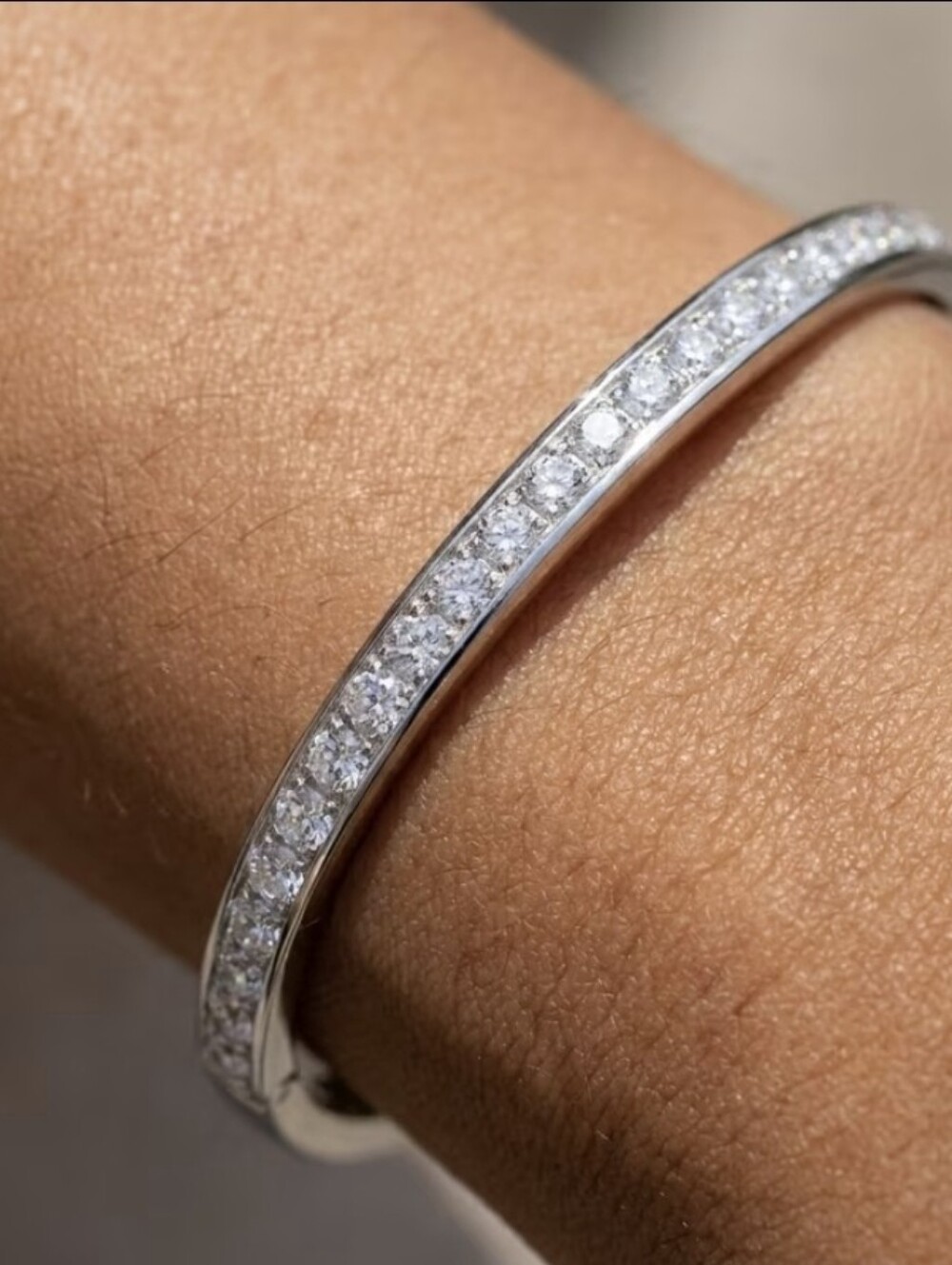 12.3 Ct VVS1 Full Moissanite Bangle/Bracelet 15cm/6inch